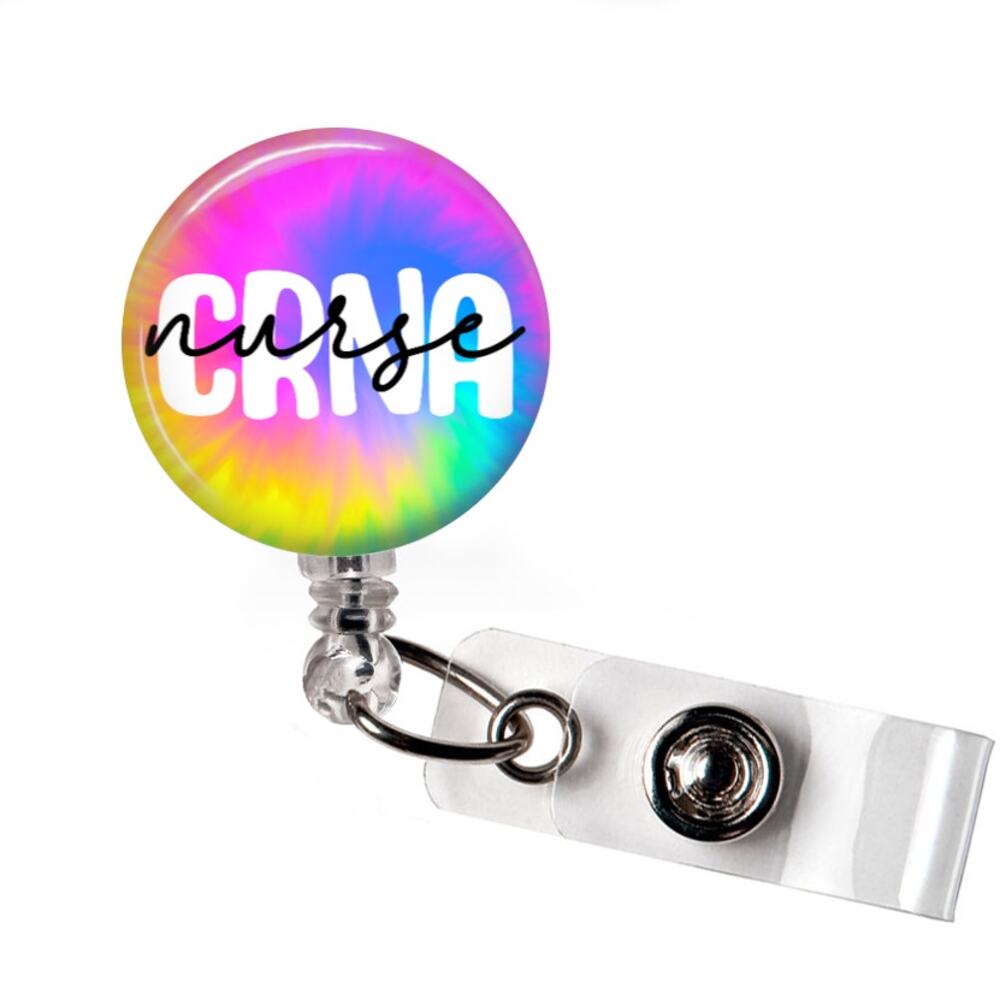 Badge Reel CRNA Certified Registered Nurse Anesthetist Retractable ID Holder